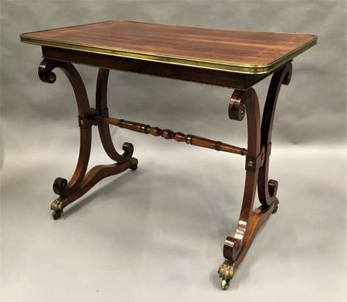 Smart Regency rosewood brass mounted centre table