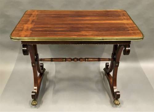Smart Regency rosewood brass mounted centre table