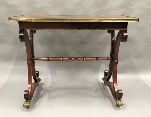Smart Regency rosewood brass mounted centre table