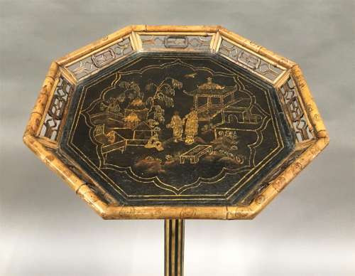 Regency lacquered 'Brighton Pavilion' torchere stand