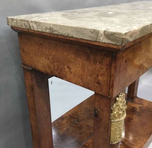 C19th Empire burr elm console table