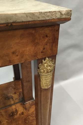 C19th Empire burr elm console table