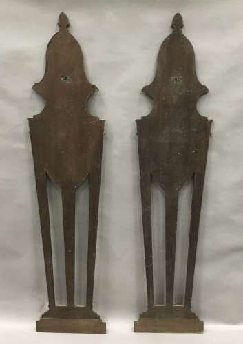 C19th large pair of neoclassical painted wall plaques / dummy boards