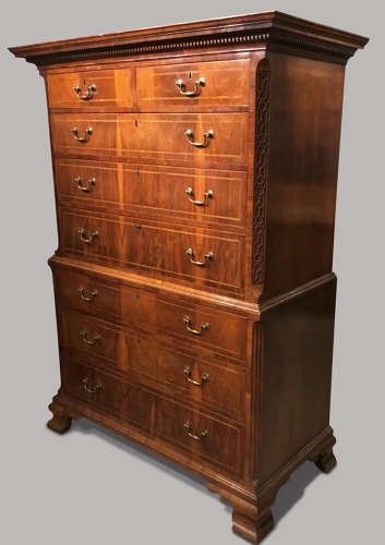 Georgian walnut chest on chest / tallboy