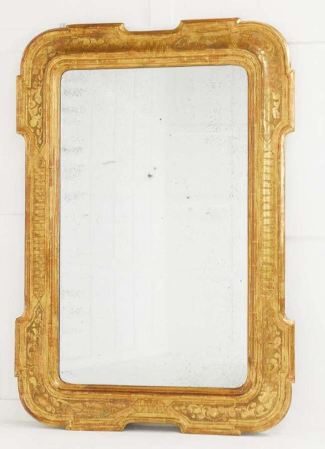 C18th Italian gilt wood wall mirror