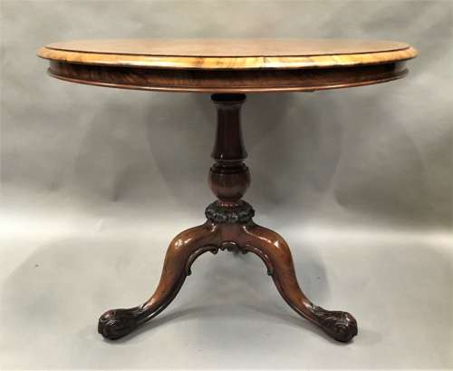 George IV Gillows centre table in burr walnut and goncalo alves