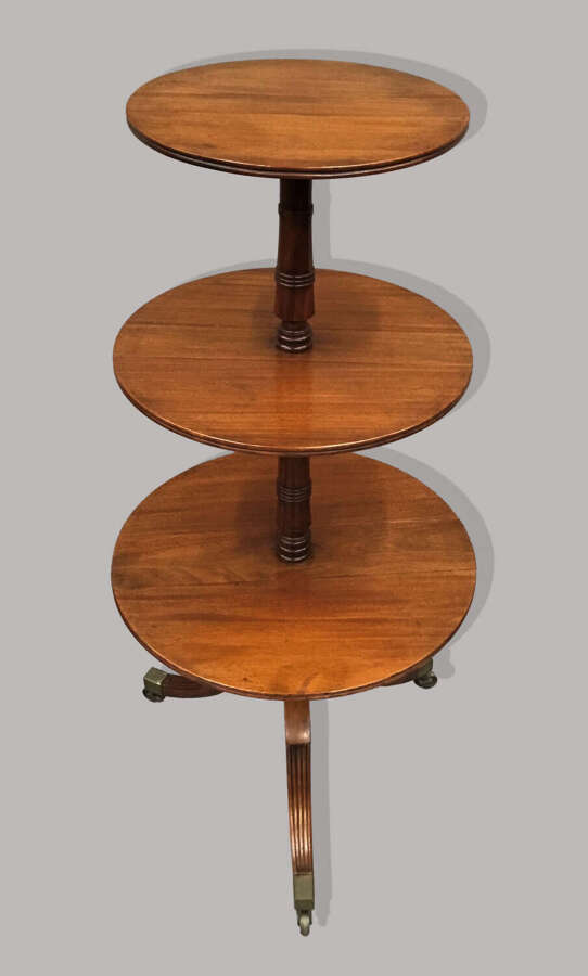 George III mahogany three tier dumb waiter