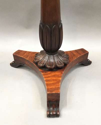 Regency unusual fiddleback  mahogany occasional table