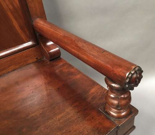 Regency mahogany hall seat / bench