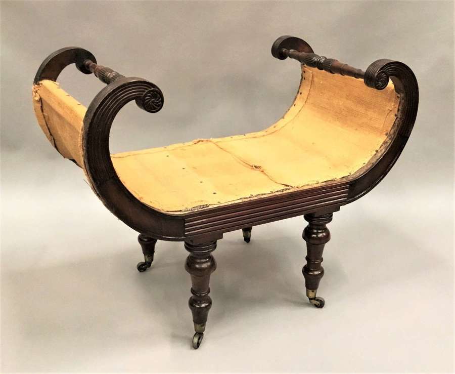 Regency mahogany window seat / dressing stool