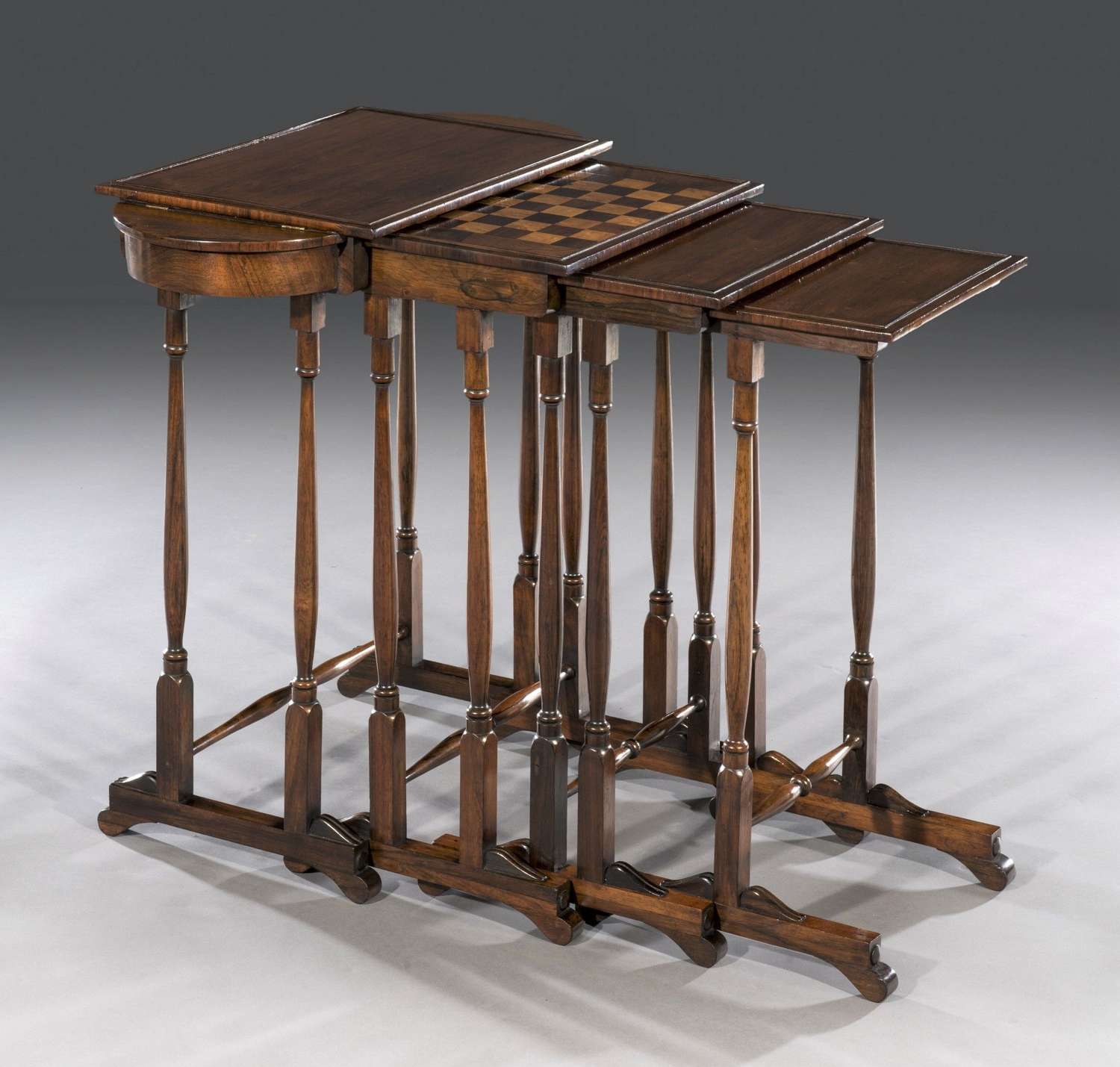 Regency rosewood quartetto nest of tables