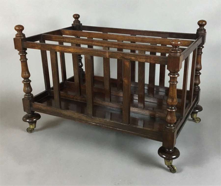 Regency rosewood folio stand / large canterbury