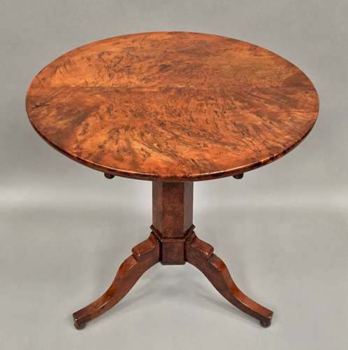 Regency burr yew tripod / centre table