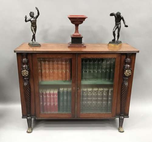 Irish Regency mahogany side cabinet / bookcase