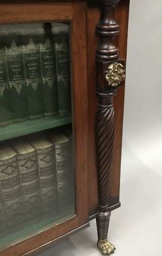 Irish Regency mahogany side cabinet / bookcase