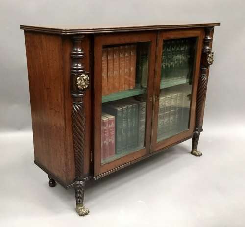 Irish Regency mahogany side cabinet / bookcase