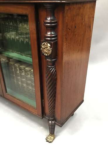 Irish Regency mahogany side cabinet / bookcase