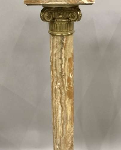 A splendid C19th pair of marble and ormolu pedestal columns