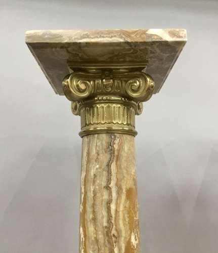 A splendid C19th pair of marble and ormolu pedestal columns