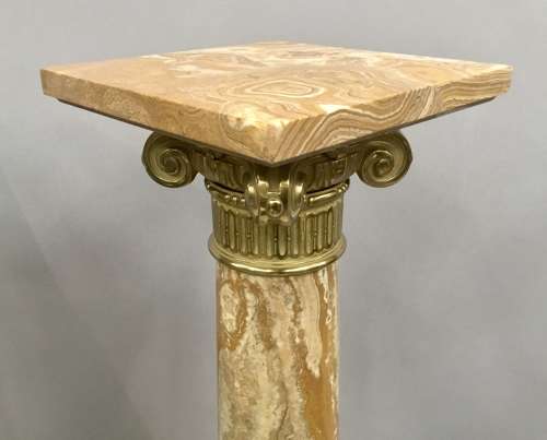 A splendid C19th pair of marble and ormolu pedestal columns