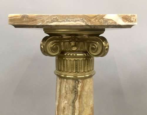 A splendid C19th pair of marble and ormolu pedestal columns