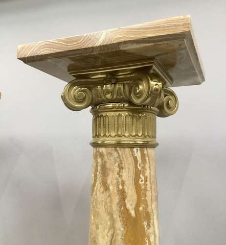 A splendid C19th pair of marble and ormolu pedestal columns