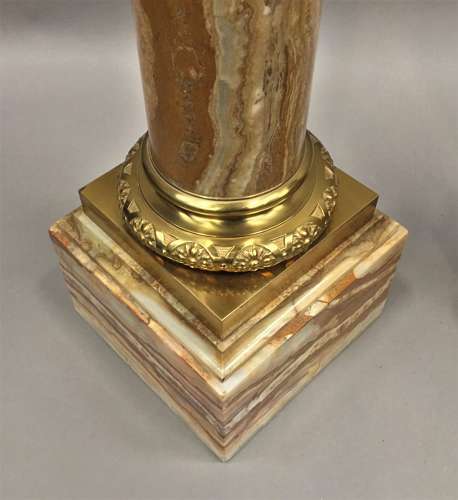A splendid C19th pair of marble and ormolu pedestal columns