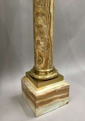 A splendid C19th pair of marble and ormolu pedestal columns