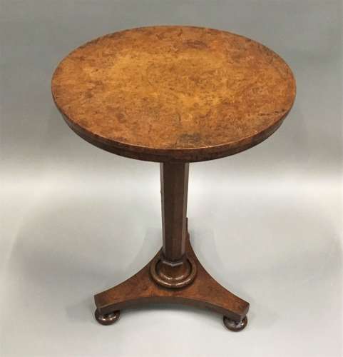 Unusual Regency burr elm occasional table