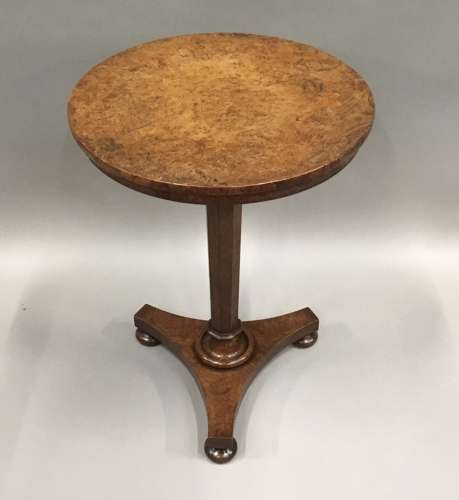 Unusual Regency burr elm occasional table