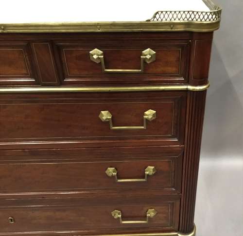 Late C18th Louis XVI neoclassical figured mahogany commode