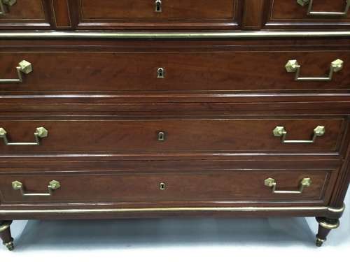 Late C18th Louis XVI neoclassical figured mahogany commode