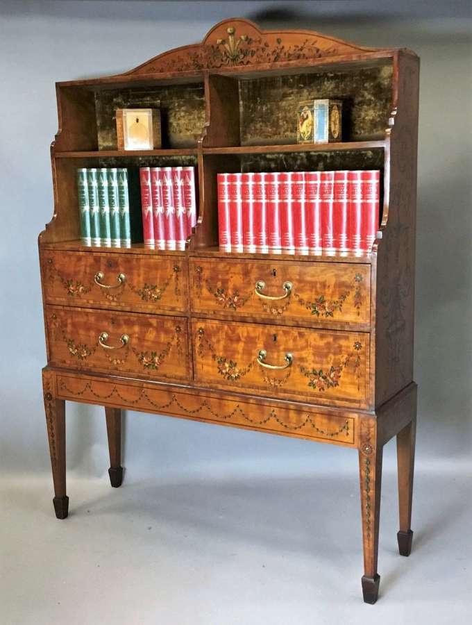 George III satinwood bookcase/cabinet