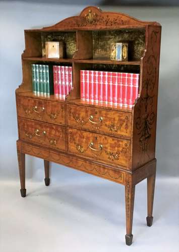George III satinwood bookcase/cabinet