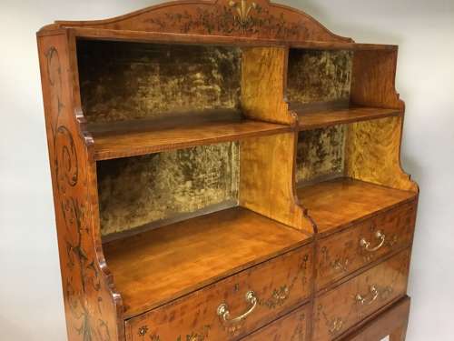 George III satinwood bookcase/cabinet