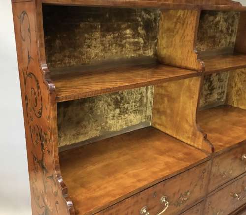 George III satinwood bookcase/cabinet