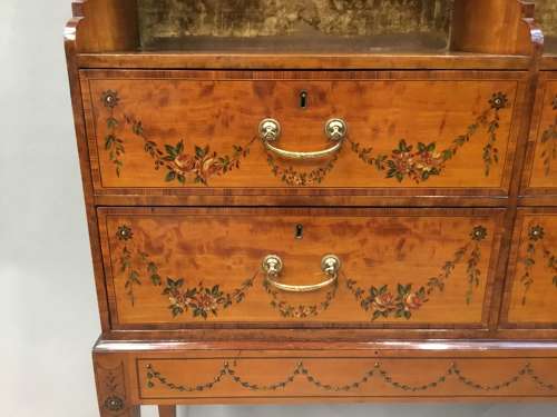 George III satinwood bookcase/cabinet