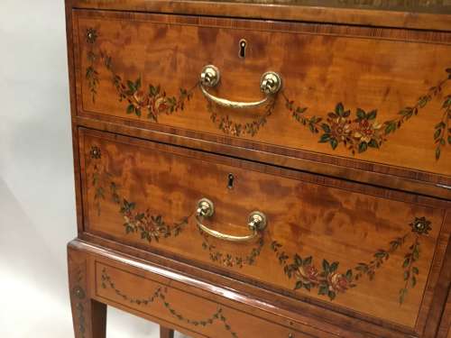 George III satinwood bookcase/cabinet