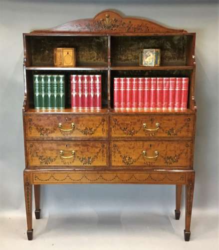 George III satinwood bookcase/cabinet