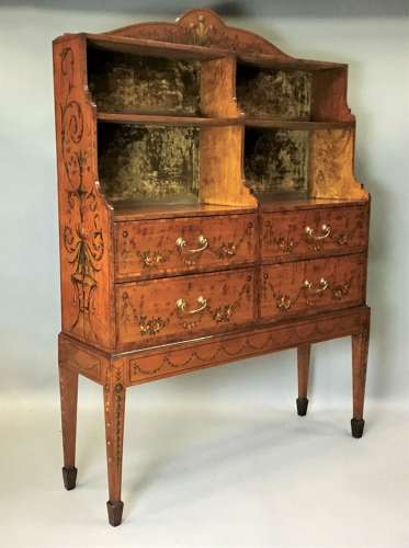 George III satinwood bookcase/cabinet
