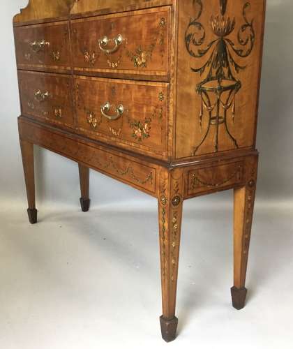 George III satinwood bookcase/cabinet