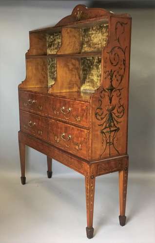 George III satinwood bookcase/cabinet