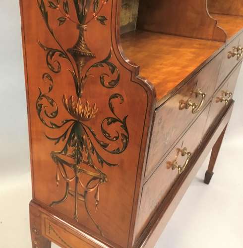 George III satinwood bookcase/cabinet