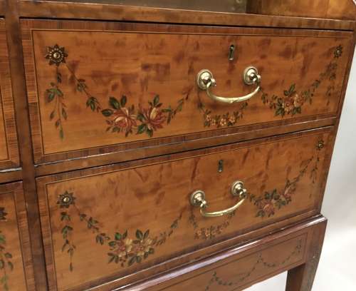 George III satinwood bookcase/cabinet