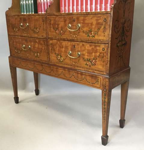 George III satinwood bookcase/cabinet
