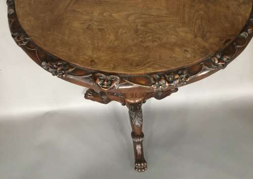 George IV Irish pollard oak tripod occasional table