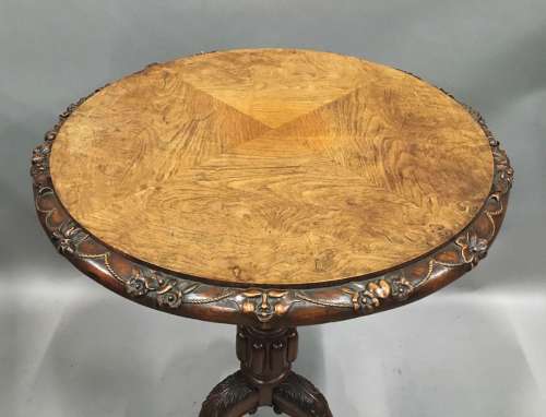 George IV Irish pollard oak tripod occasional table