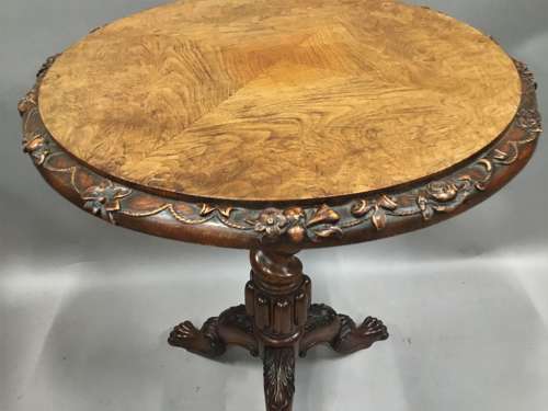 George IV Irish pollard oak tripod occasional table