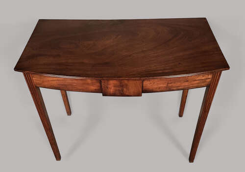 George III mahogany Hepplewhite bow fronted side table