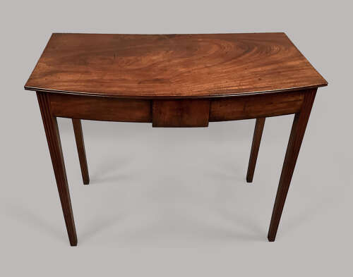 George III mahogany Hepplewhite bow fronted side table